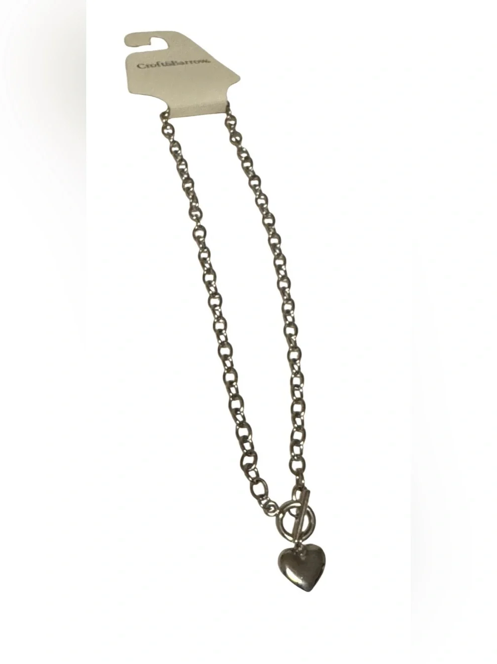 croft & barrow Gunmetal Heart Toggle Necklace